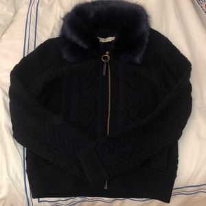 TORY BURCH JACKET FUR COLLAR